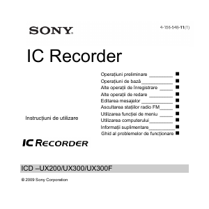 Manual Sony ICD-UX300 Reportofon