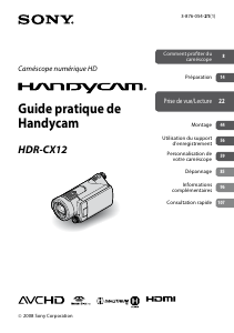 Mode d’emploi Sony HDR-CX120 Caméscope