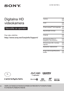 Priročnik Sony HDR-CX740E Prenosna kamera