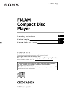 Manual de uso Sony CDX-CA900 Radio para coche