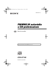 Návod Sony CDX-GT100 Autorádio