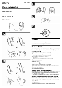 Priručnik Sony MDR-EX52LP Slušalica