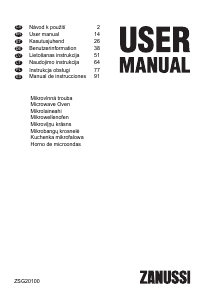 Manual de uso Zanussi ZSG20100XA Microondas