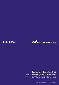 Bedienungsanleitung Sony NWZ-A866 Walkman Mp3 player