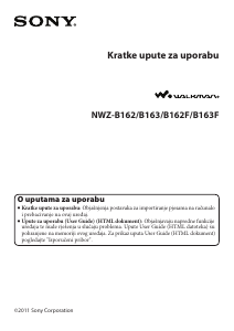 Priručnik Sony NWZ-B162F Walkman Mp3 reproduktor