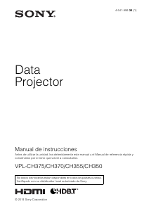 Manual de uso Sony VPL-CH350 Proyector