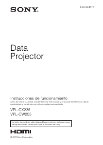 Manual de uso Sony VPL-CW255 Proyector