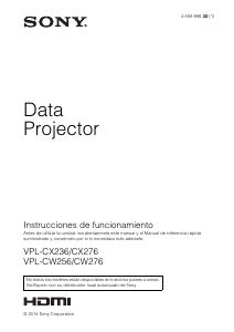 Manual de uso Sony VPL-CW256 Proyector