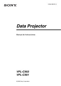 Manual de uso Sony VPL-CX61 Proyector