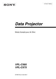 Mode d’emploi Sony VPL-CX85 Projecteur