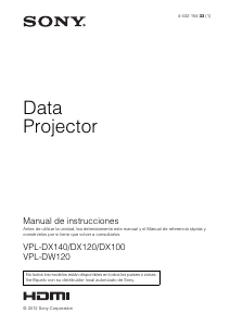 Manual de uso Sony VPL-DX140 Proyector