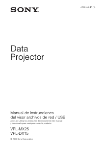 Manual de uso Sony VPL-DX15 Proyector