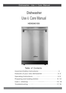 Manual Thor HDW 2401 SS Dishwasher