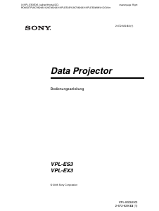 Bedienungsanleitung Sony VPL-EX3 Projektor