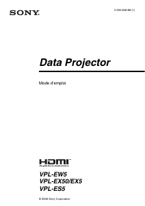 Mode d’emploi Sony VPL-EX5 Projecteur