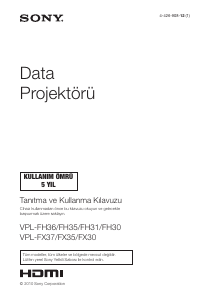 Kullanım kılavuzu Sony VPL-FH30 Projektör