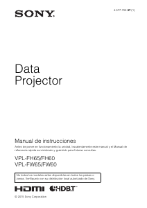 Manual de uso Sony VPL-FH60 Proyector