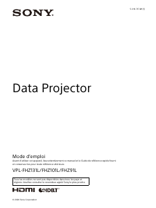 Mode d’emploi Sony VPL-FHZ101L Projecteur