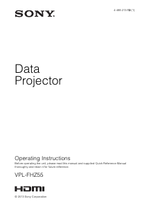 Manual Sony VPL-FHZ55 Projector