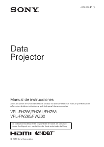 Manual de uso Sony VPL-FHZ58 Proyector