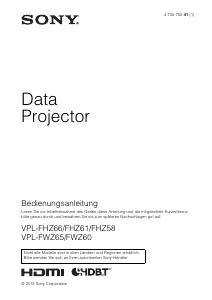 Bedienungsanleitung Sony VPL-FHZ58 Projektor