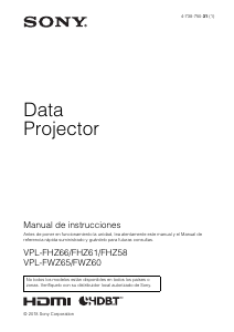 Manual de uso Sony VPL-FHZ61 Proyector