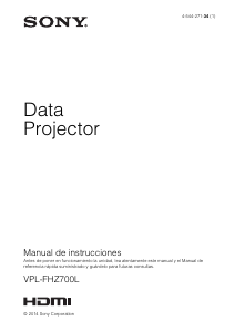 Manual de uso Sony VPL-FHZ700L Proyector