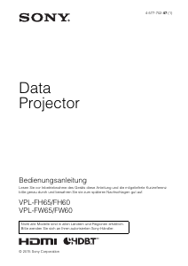 Bedienungsanleitung Sony VPL-FW65 Projektor