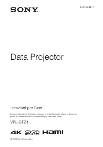 Manuale Sony VPL-GTZ1 Proiettore