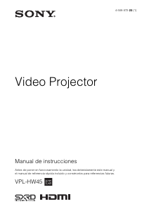 Manual de uso Sony VPL-HW45ES Proyector