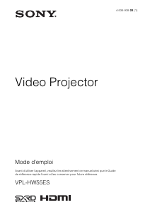 Mode d’emploi Sony VPL-HW55ES Projecteur