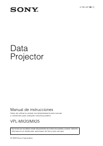 Manual de uso Sony VPL-MX20 Proyector