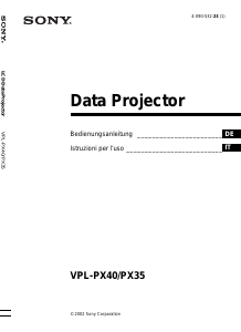 Manuale Sony VPL-PX35 Proiettore