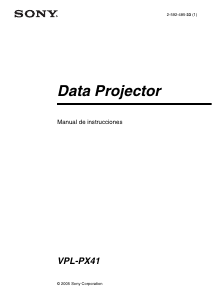 Manual de uso Sony VPL-PX41 Proyector