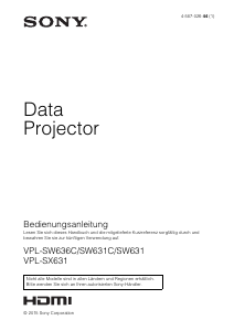 Bedienungsanleitung Sony VPL-SW631C Projektor