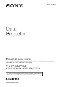 Manual de uso Sony VPL-SX226 Proyector