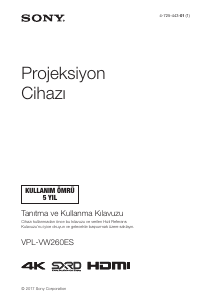 Kullanım kılavuzu Sony VPL-VW260ES Projektör