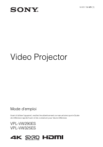 Mode d’emploi Sony VPL-VW290ES Projecteur