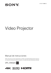 Manual de uso Sony VPL-VW320 Proyector