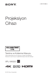 Kullanım kılavuzu Sony VPL-VW320 Projektör