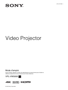 Mode d’emploi Sony VPL-VW5000ES Projecteur