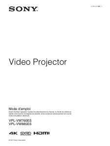 Mode d’emploi Sony VPL-VW760ES Projecteur