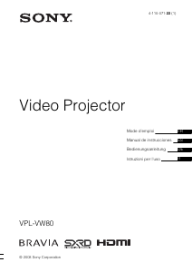 Manual de uso Sony VPL-VW80 Proyector
