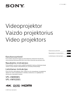 Rokasgrāmata Sony VPL-VW890ES Projektors