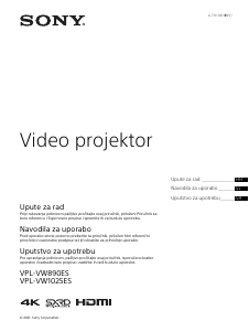 Priročnik Sony VPL-VW890ES Projektor