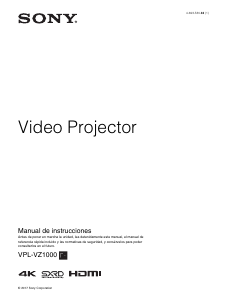 Manual de uso Sony VPL-VZ1000ES Proyector