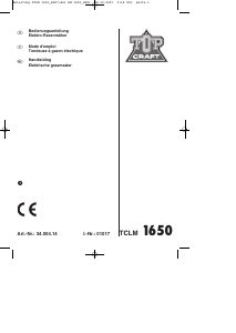 ~ kant rib Geavanceerde Handleiding Topcraft TCLM 1650 Grasmaaier