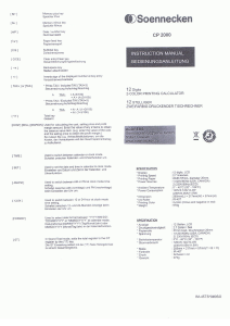 Manual Soennecken CP2000 Printing Calculator