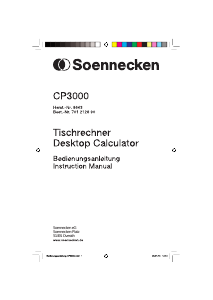Manual Soennecken CP3000 Printing Calculator