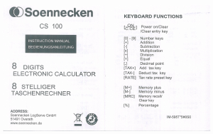 Handleiding Soennecken CS100 Rekenmachine